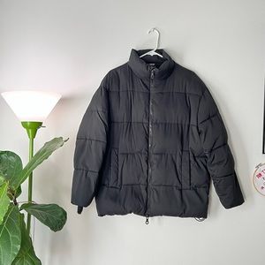 Girlfriend collective puffer coat black